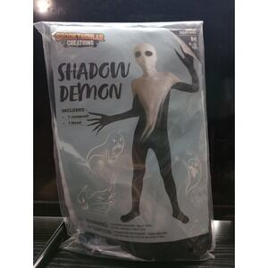 Kids Shadow Demon Costume Medium 8-10 Spooktacular‎ Creations Black White...